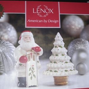 Lenox Holiday Santa Christmas Tree Salt and Pepper